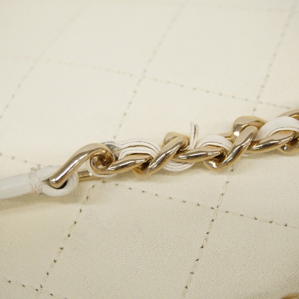 Chanel Shoulder Bag Matelasse Chain Goatskin White Champagne Ladies - Picture 6 of 11